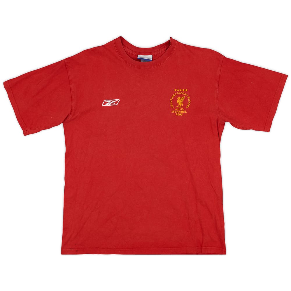 2005-06 Liverpool 'Istanbul 2005' Reebok Cotton Tee - 8/10 - (S)