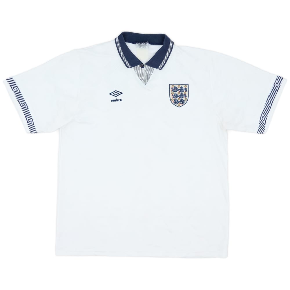 1990-92 England Home Shirt - 7/10 - (XL)