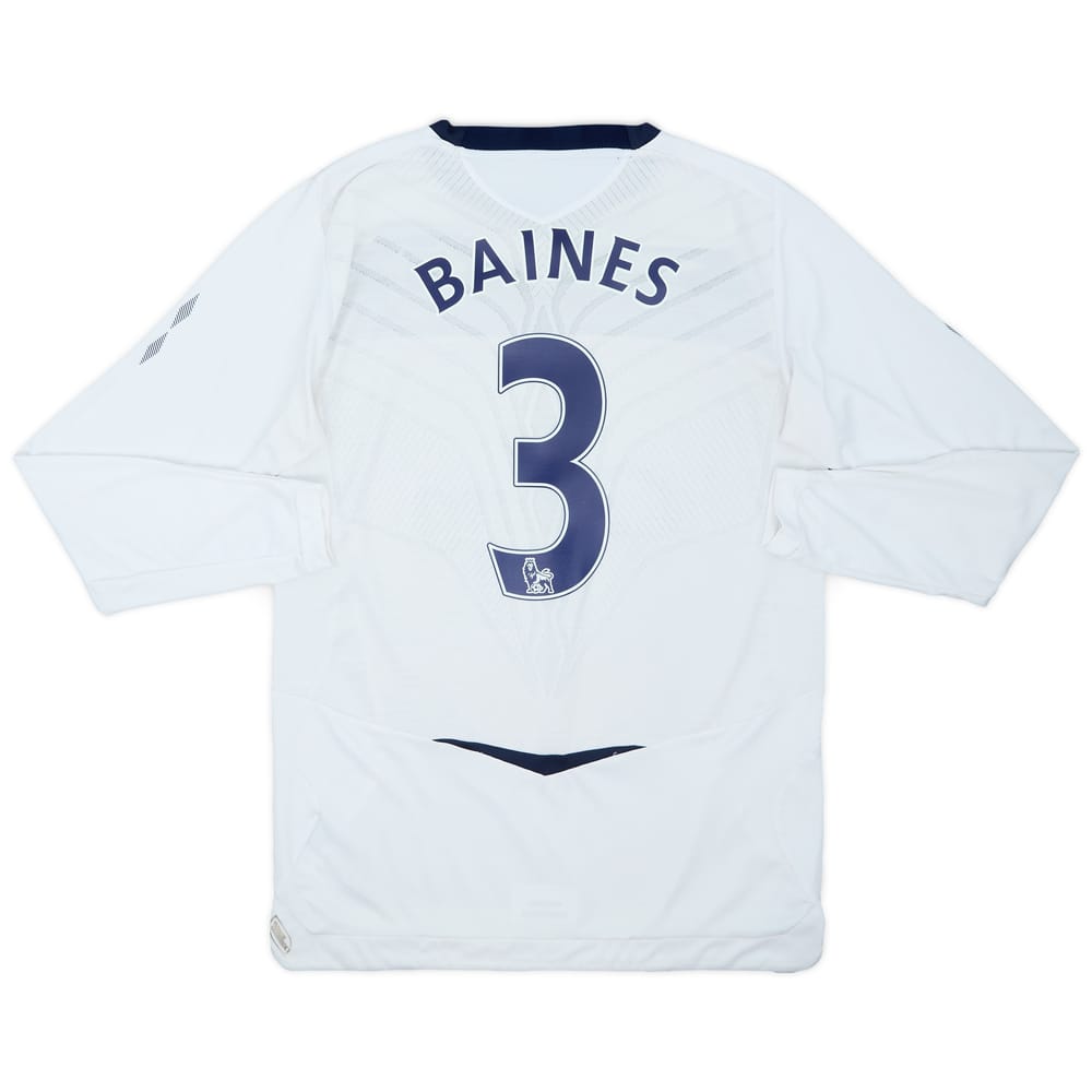 2008-09 Everton Away L/S Shirt Baines #3 - 8/10 - (S)