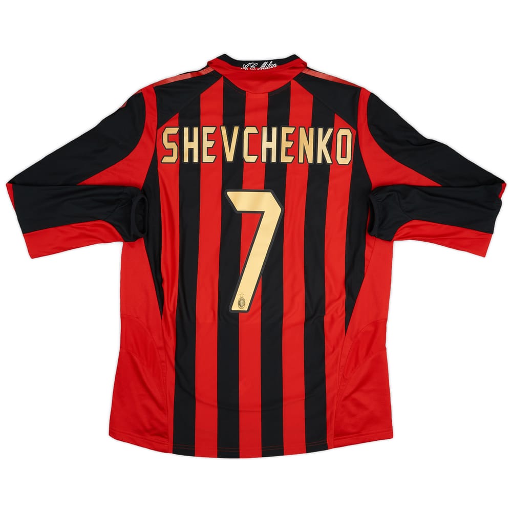2005-06 AC Milan Home L/S Shirt Shevchenko #7 - 8/10 - (L)