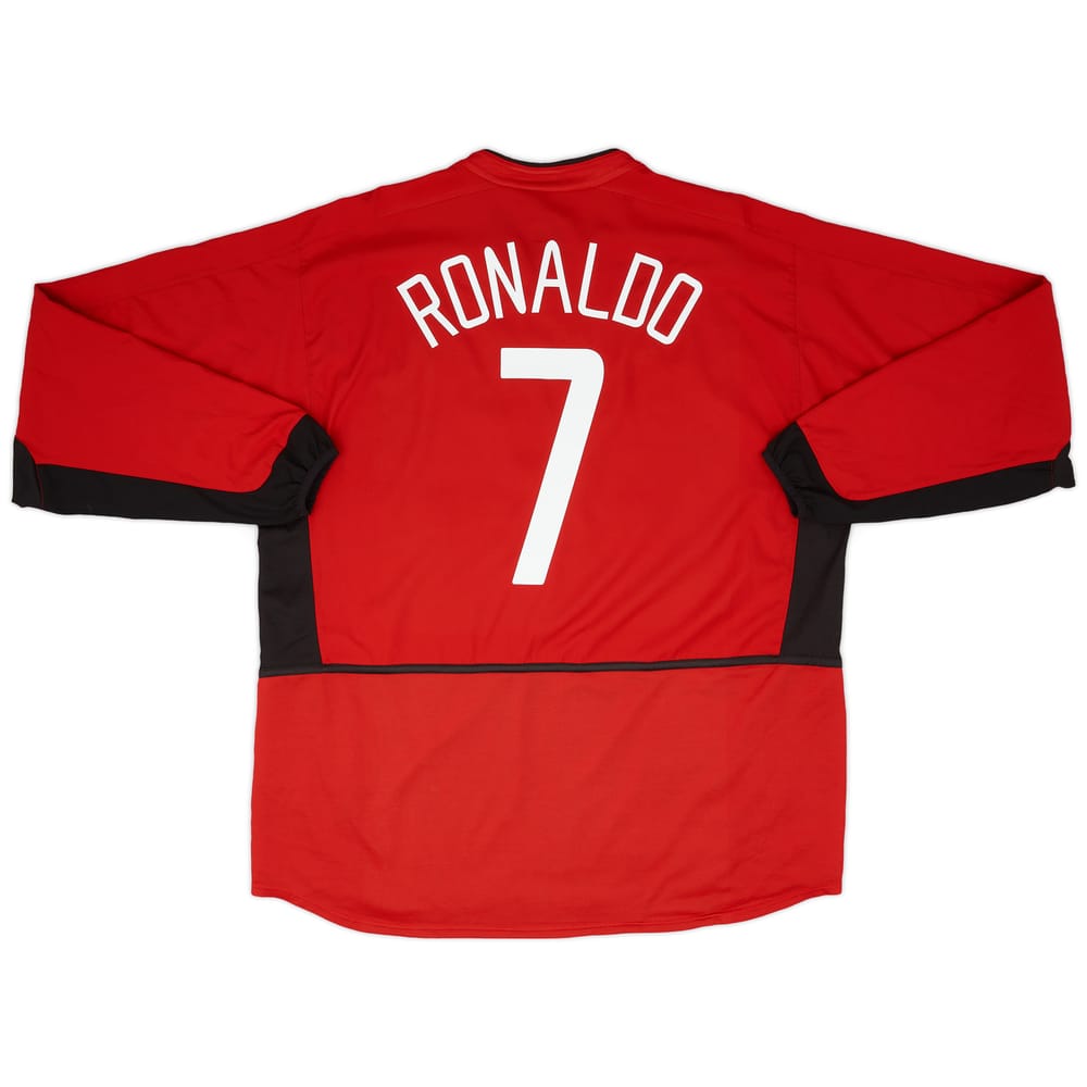 2002-04 Manchester United Home L/S Shirt Ronaldo #7 - 9/10 - (XXL)