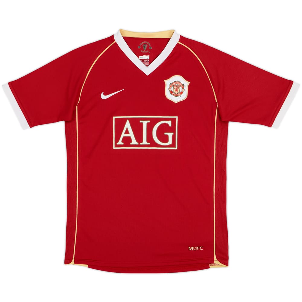 2006-07 Manchester United Home Shirt - 8/10 - (L.Boys)