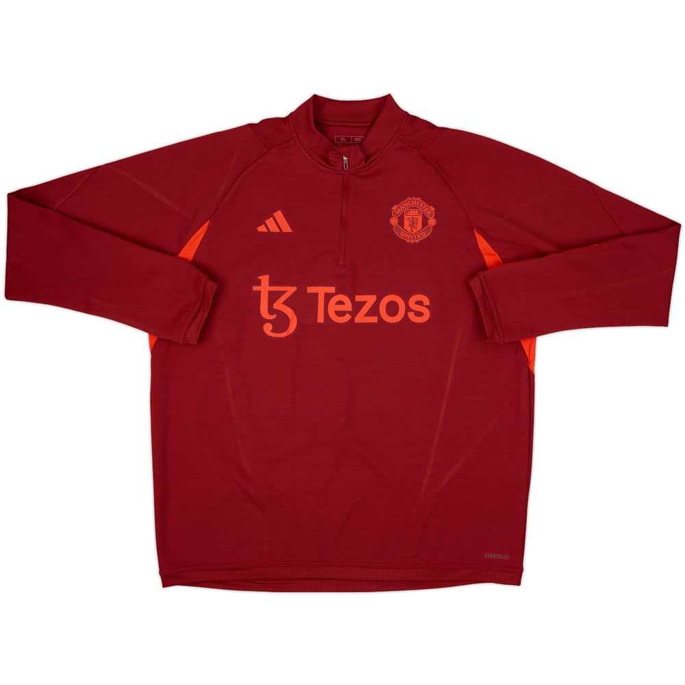 2023-24 Manchester United adidas 1/4 Zip Drill Top - 8/10 - (XL)
