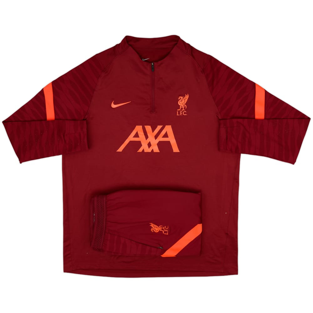2021-22 Liverpool Nike 1/4 Zip Full Tracksuit - 9/10 - (XL)