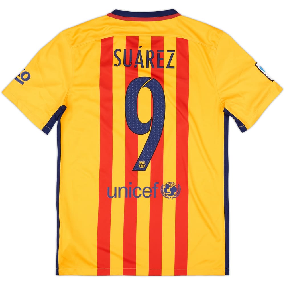 2015-16 Barcelona Away Shirt Suarez #9 - 9/10 - (S)