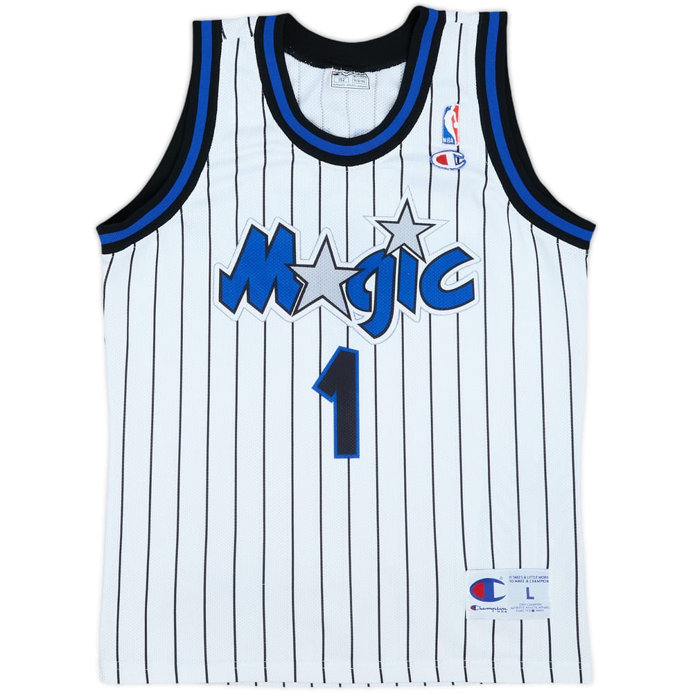 1993-98 Orlando Magic A.Hardaway #1 Champion Home Jersey - 8/10 - (L.Boys)