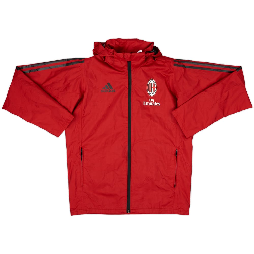 2017-18 AC Milan adidas Hooded Track Jacket - 8/10 - (L.Boys)