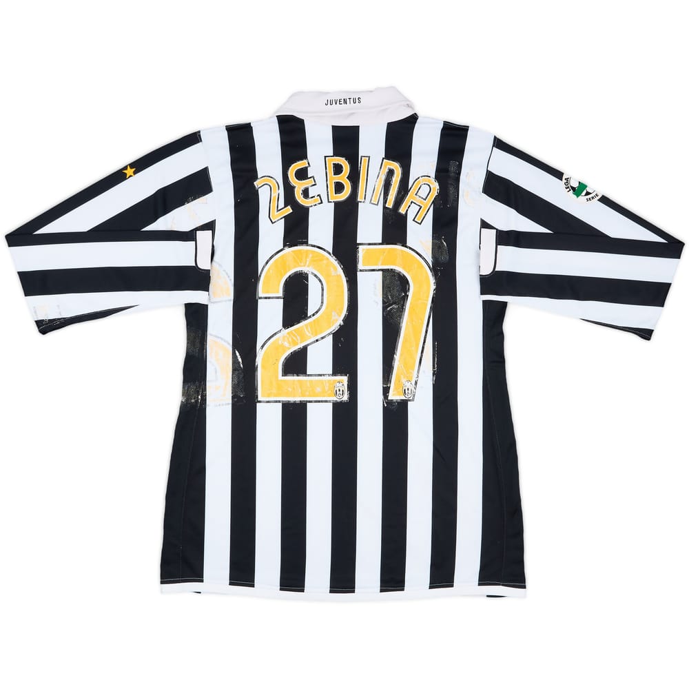 2006-07 Juventus Match Issue Home L/S Shirt Zebina #27