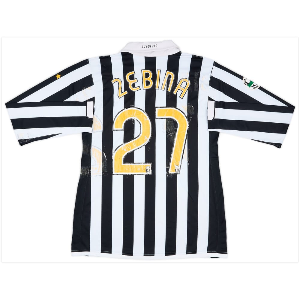 2006-07 Juventus Match Issue Home L/S Shirt Zebina #27