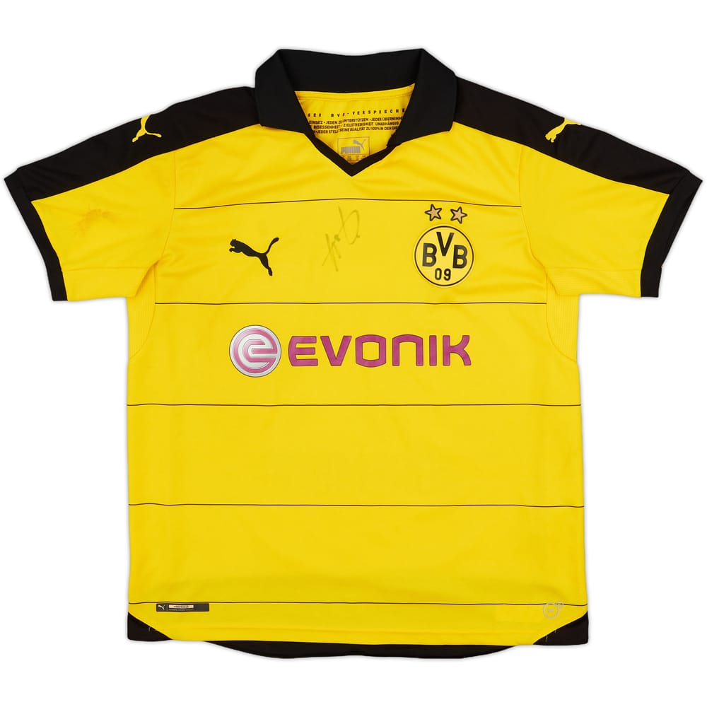 2015-16 Borussia Dortmund Signed Home Shirt - 7/10 - (XL.Boys)