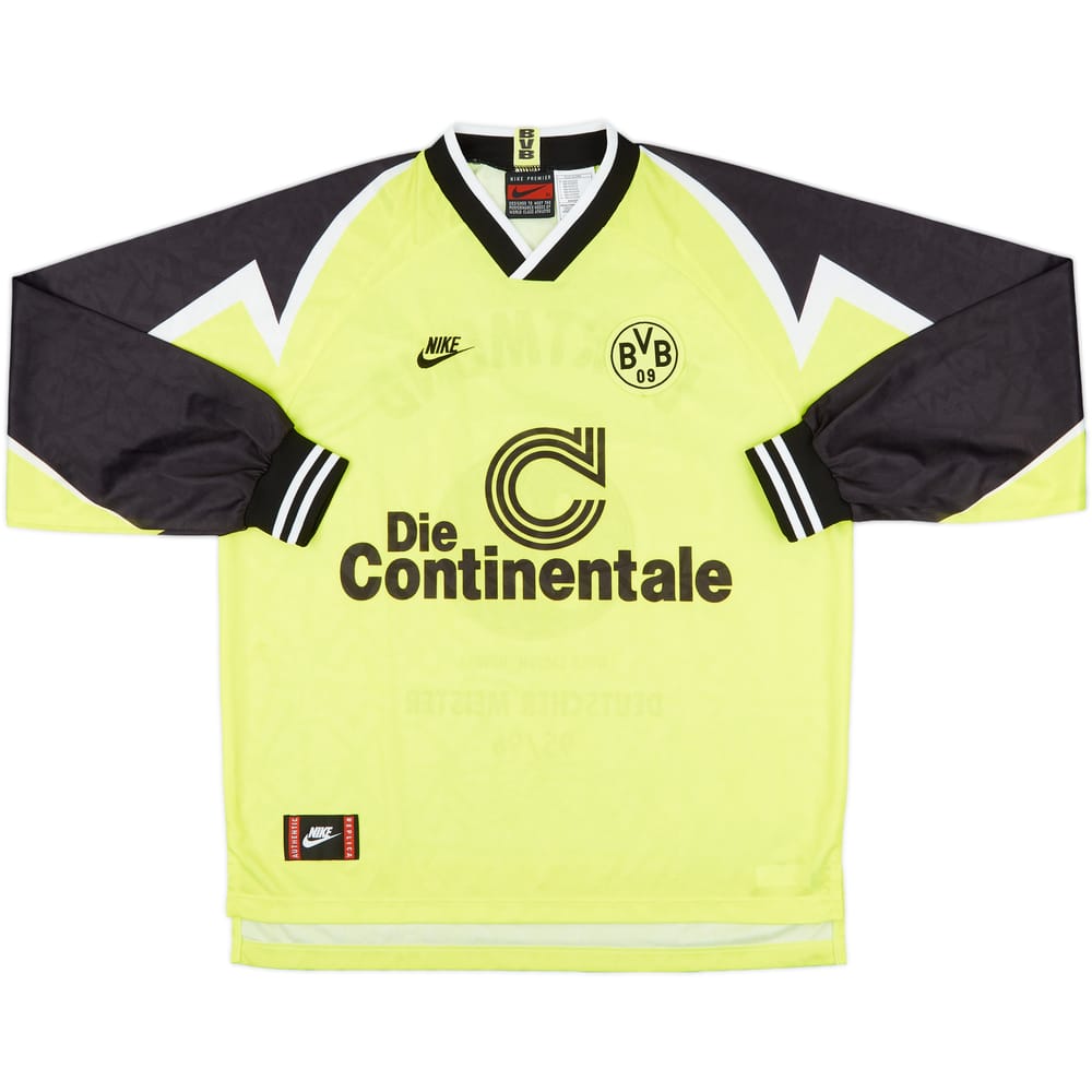 1995-96 Borussia Dortmund 'Deutscher Meister' Home L/S Shirt - 7/10 - (XL)