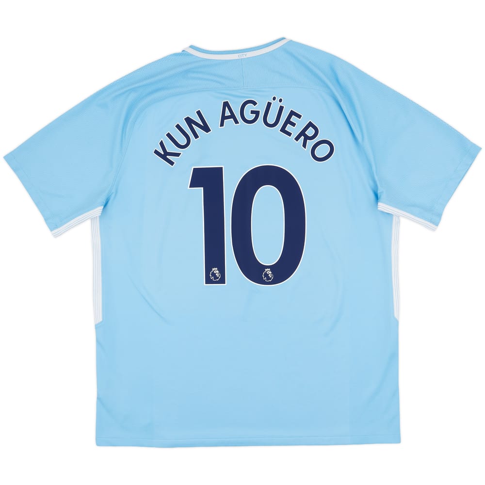 2017-18 Manchester City Home Shirt Kun Aguero #10 - 7/10 - (XL)