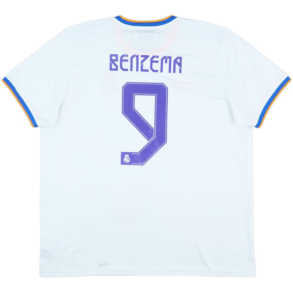2021-22 Real Madrid Home Shirt Benzema #9 - 9/10 - (XXL)