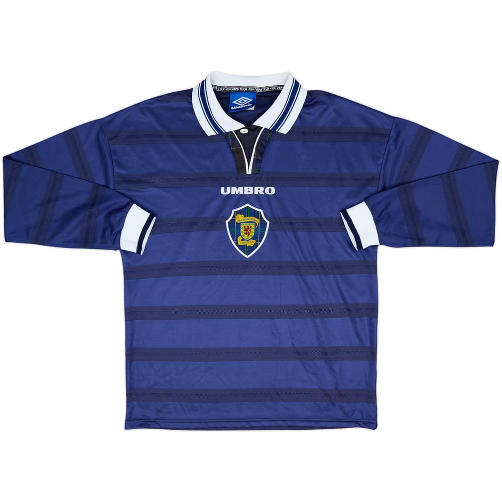 1998-00 Scotland Player Issue Home L/S Shirt - 8/10 - (M)
