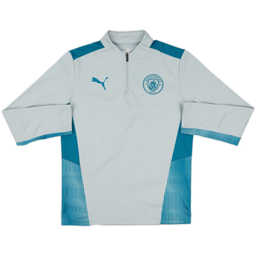 2021-22 Manchester City Puma 1/4 Zip Drill Top - 7/10 - (L.Boys)