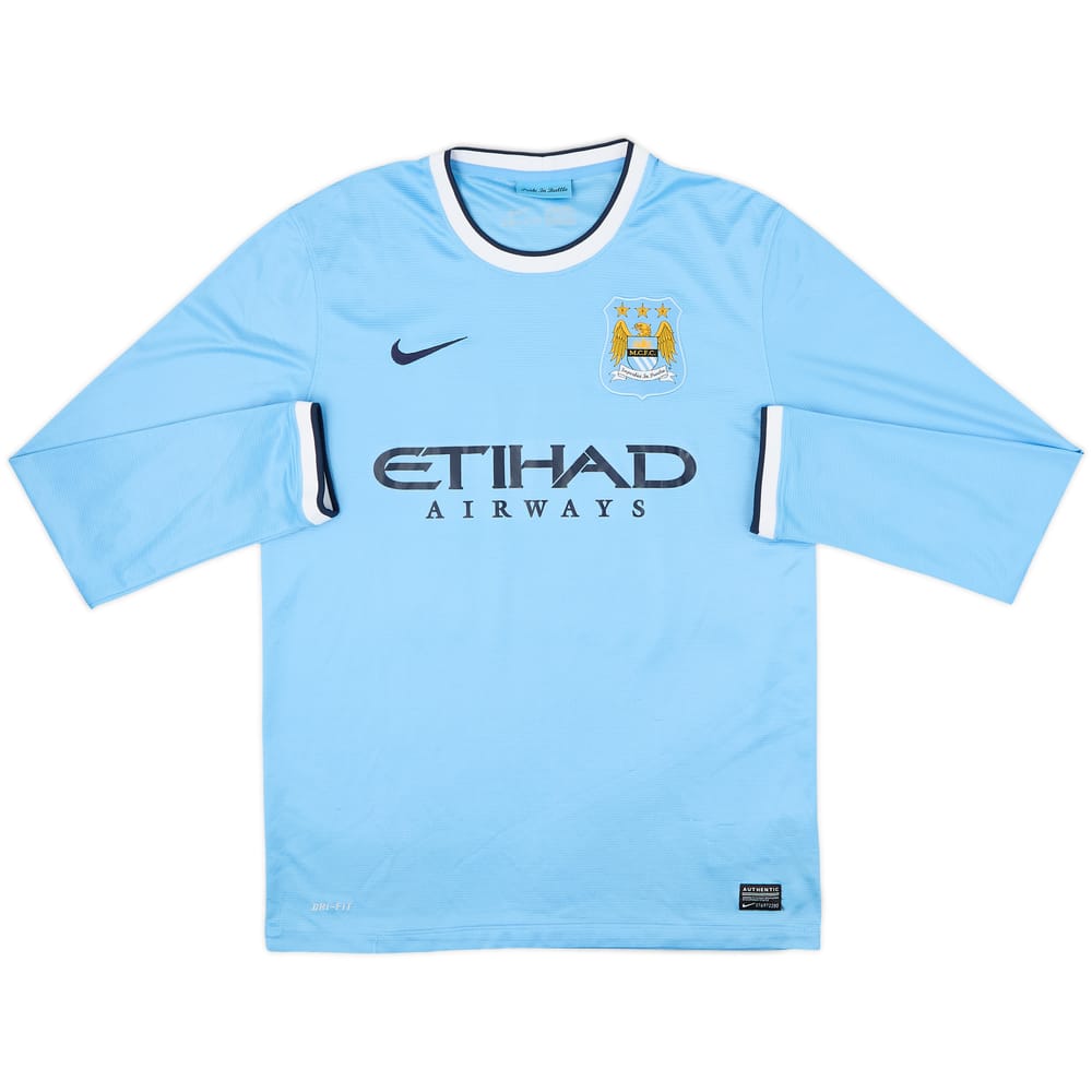 2013-14 Manchester City Home L/S Shirt #21 - 6/10 - (M)