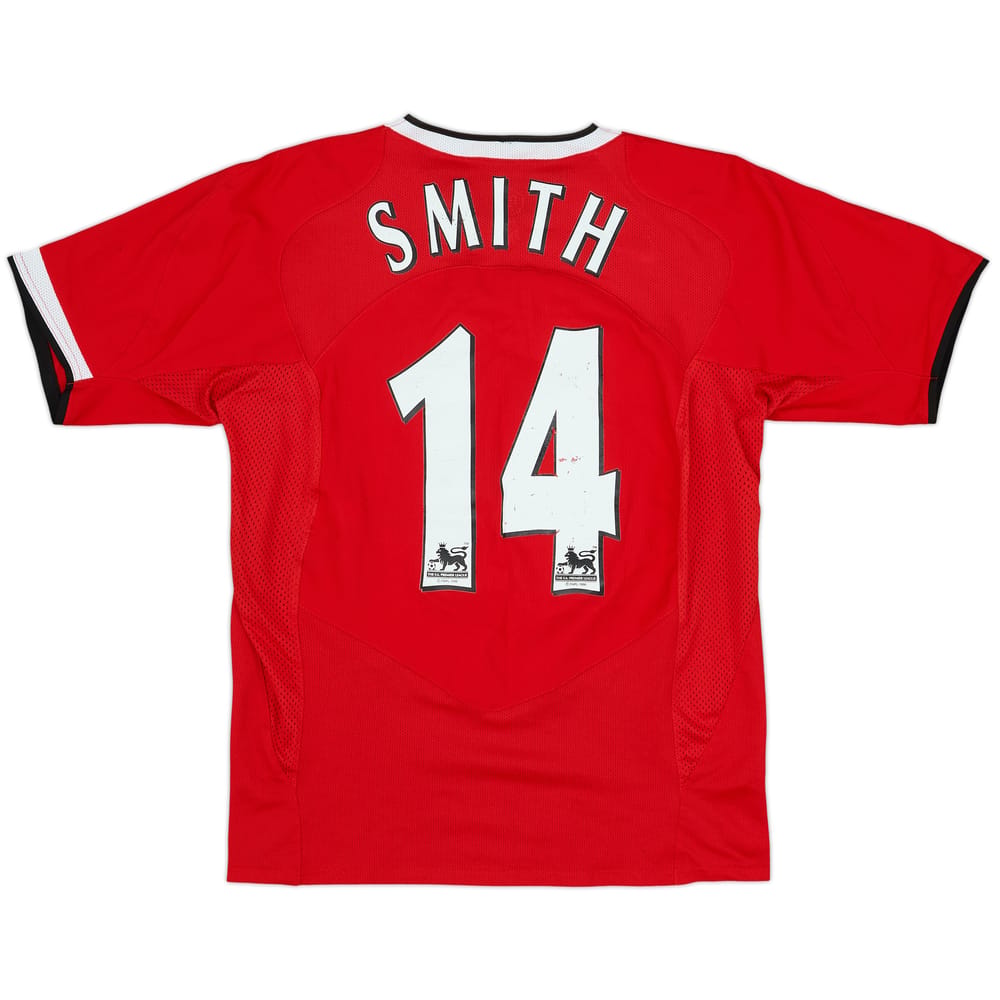 2004-06 Manchester United Home Shirt Smith #14 - 6/10 - (14-15 Years)