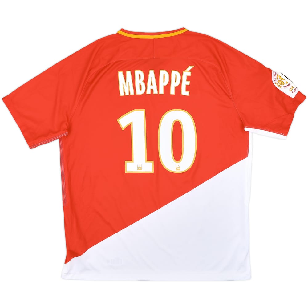 2017-18 Monaco Home Shirt Mbappe #10 - 10/10 - (XL)