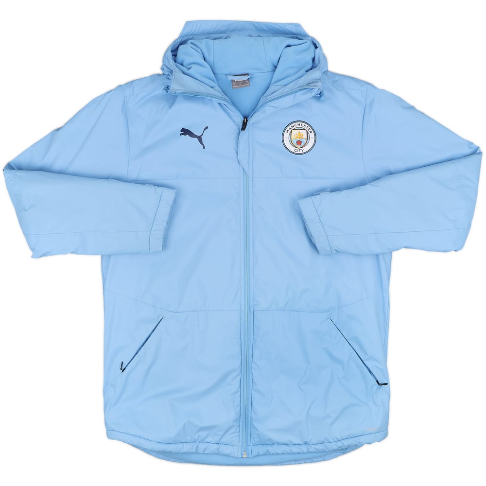 2019-20 Manchester City Puma Hooded Padded Bench Coat - 7/10 - (L)