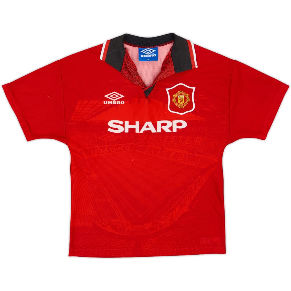 1994-96 Manchester United Home Shirt - 7/10 - (L.Boys)