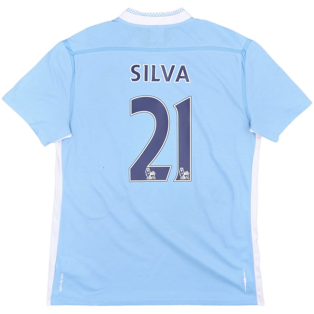 2011-12 Manchester City Home Shirt Silva #21 - 7/10 - (L)