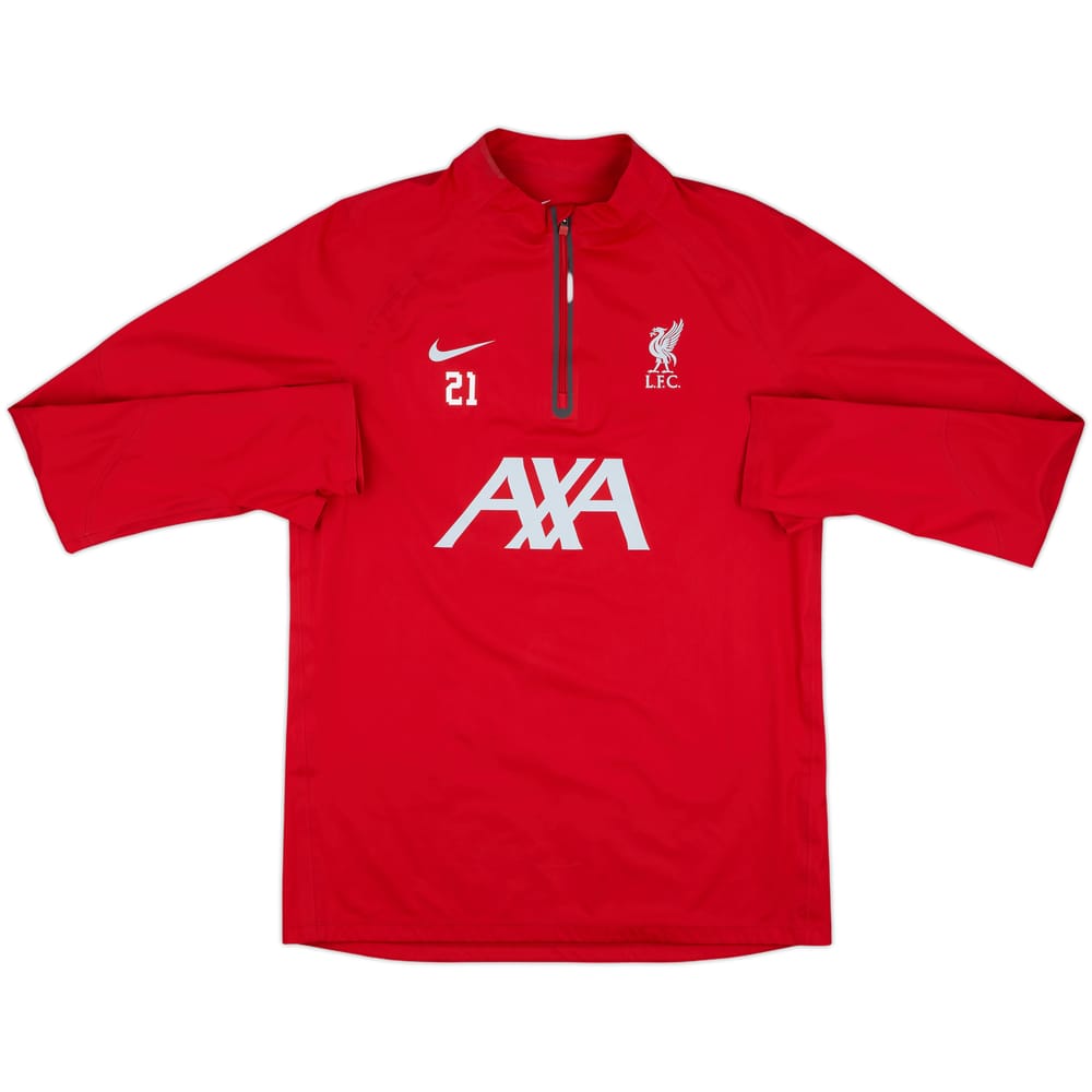 2023-24 Liverpool Player Issue 1/4 Zip Drill Top #21 (Tsimikas) - 8/10 - (M)