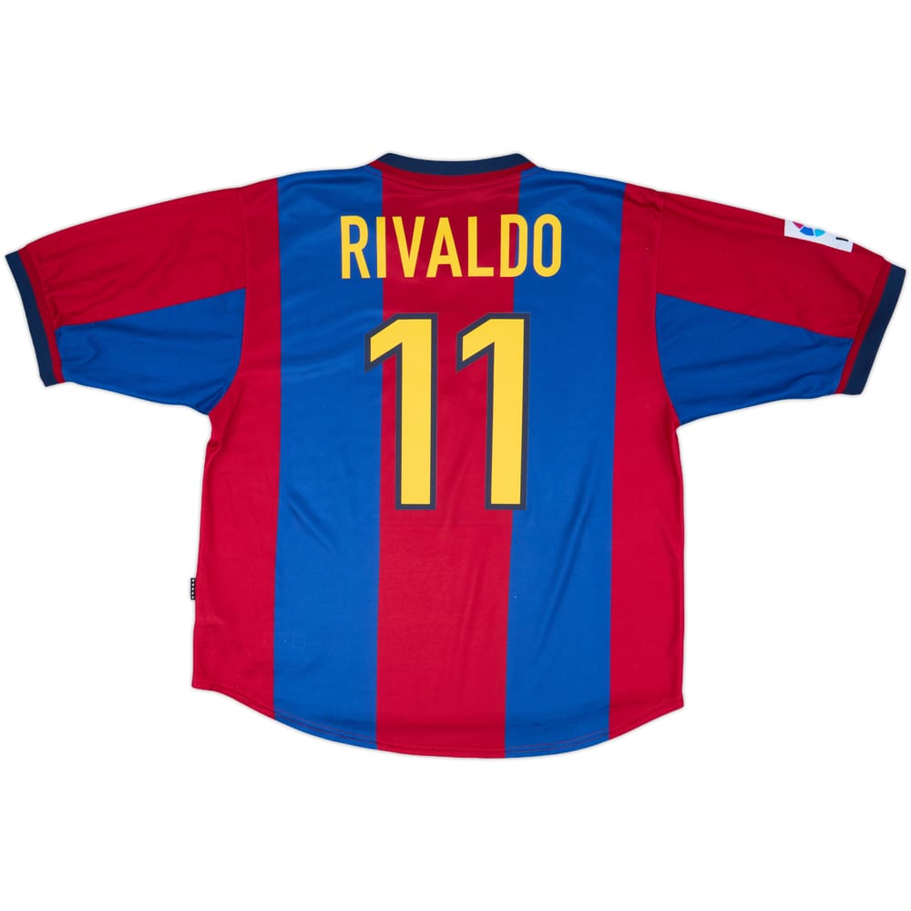 1998-00 Barcelona Home Shirt Rivaldo #11 - 9/10 - (XL)