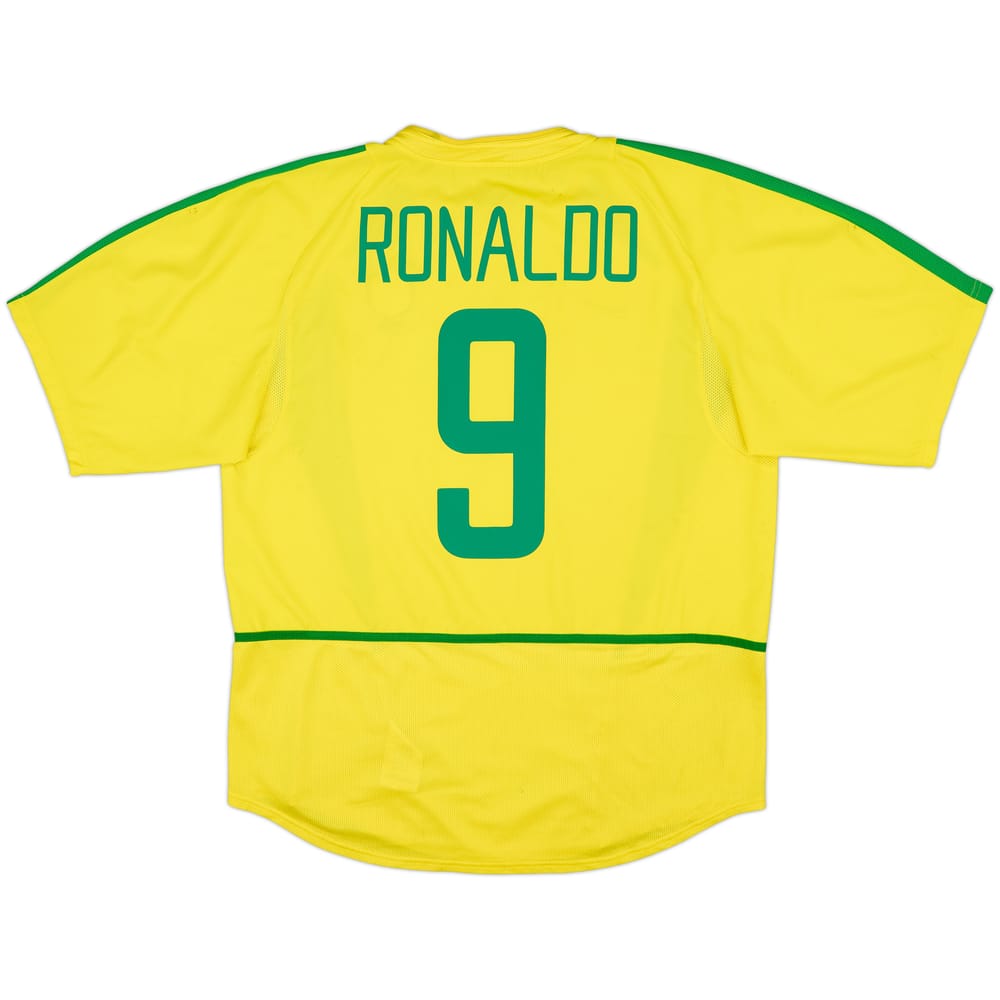 2002-04 Brazil Home Shirt Ronaldo #9 - 6/10 - (L)