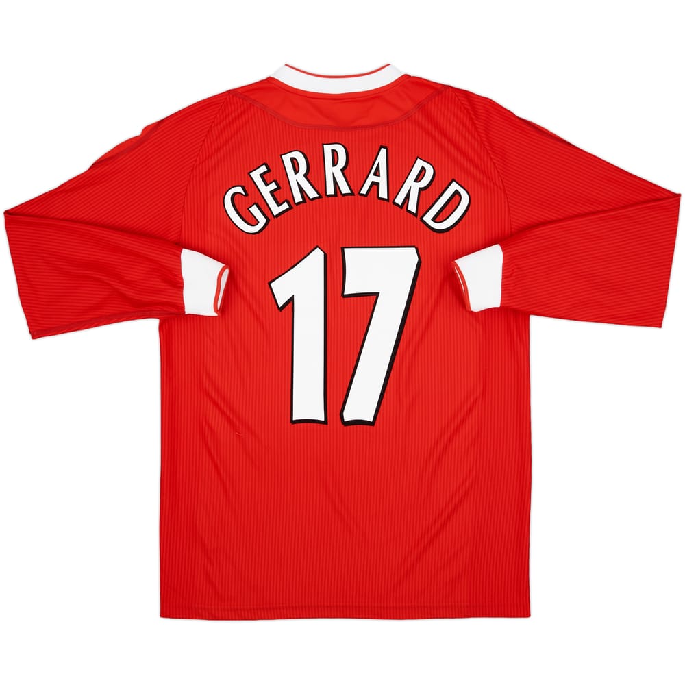 2002-04 Liverpool Home L/S Shirt Gerrard #17 - 9/10 - (M)