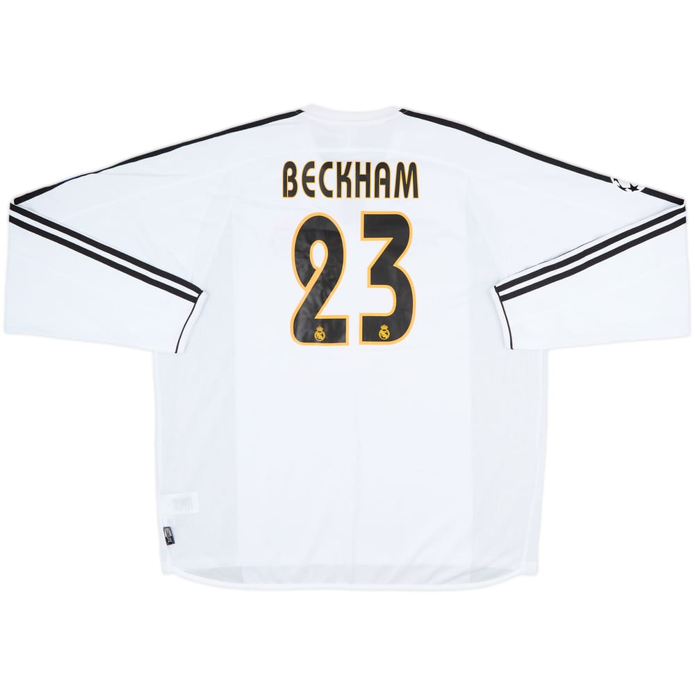 2003-04 Real Madrid Home L/S Shirt Beckham #23 (XXL)