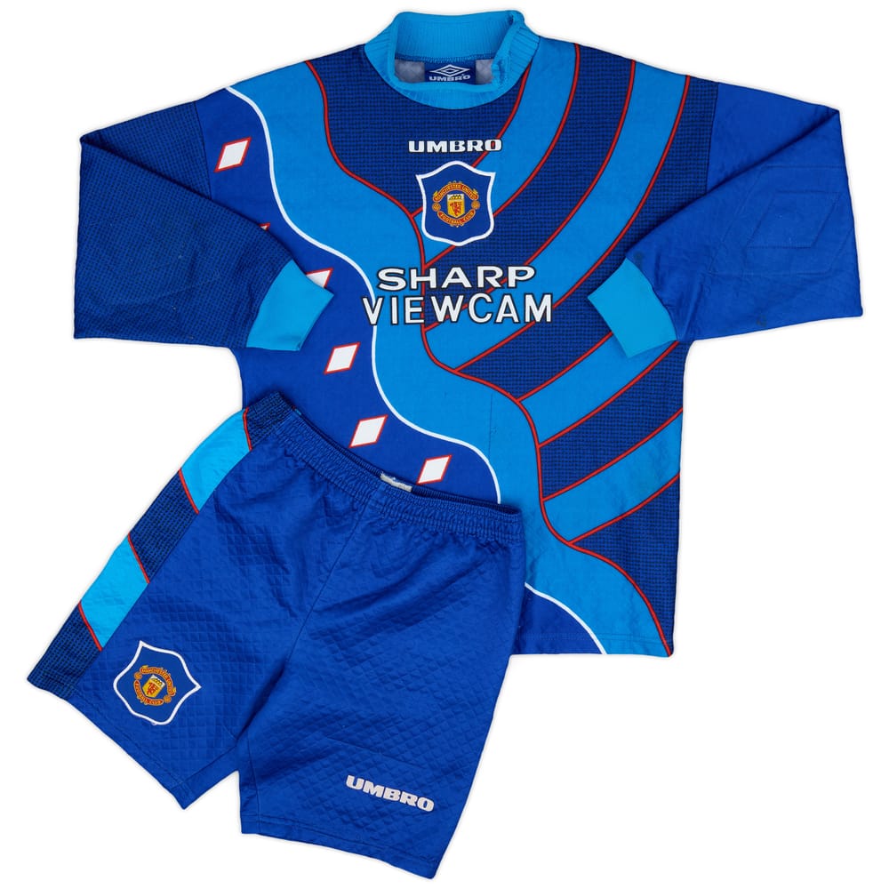 1994-97 Manchester United GK Shirt and Shorts - 9/10 - (L.Boys)