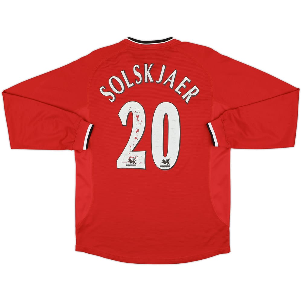 2000-02 Manchester United Home L/S Shirt Solskjaer #20 - 6/10 - (M)