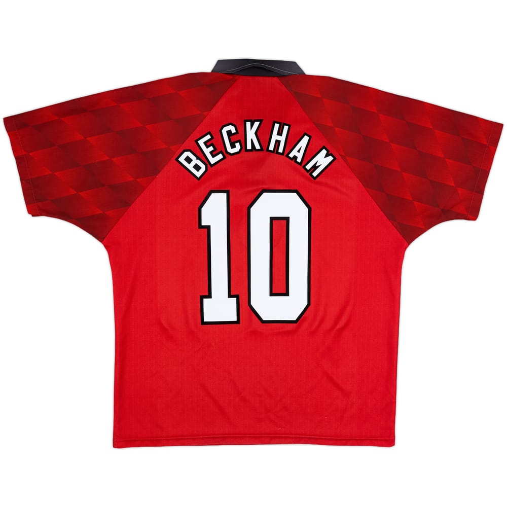 1996-98 Manchester United Home Shirt Beckham #10 - 8/10 - (L)