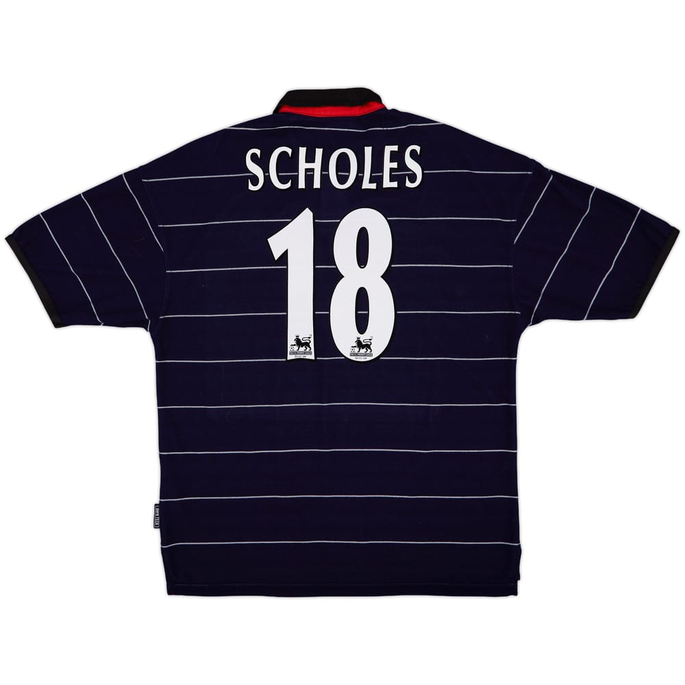 1999-00 Manchester United Away Shirt Scholes #18 - 9/10 - (L)