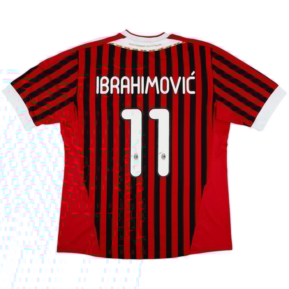 2011-12 AC Milan Home Shirt Ibrahimovic #11 - 7/10 - (XL)
