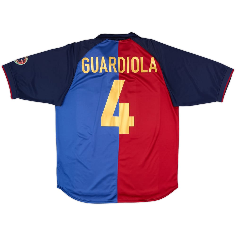 1999-00 Barcelona Centenary Home Shirt Guardiola #4 - 8/10 - (L)