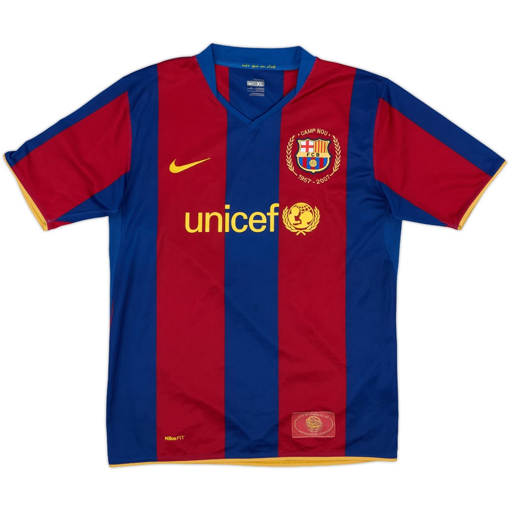 2007-08 Barcelona Home Shirt - 8/10 - (XL.Boys)
