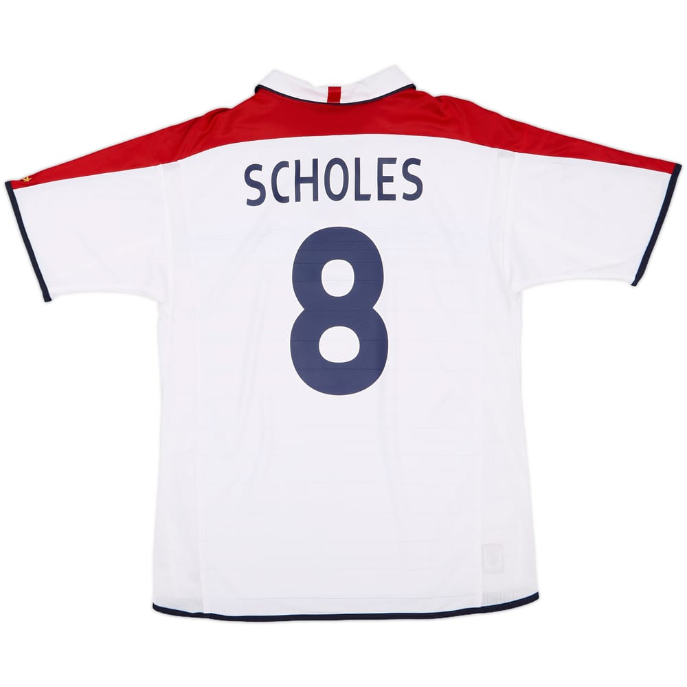 2003-05 England Home Shirt Scholes #8 - 6/10 - (L)