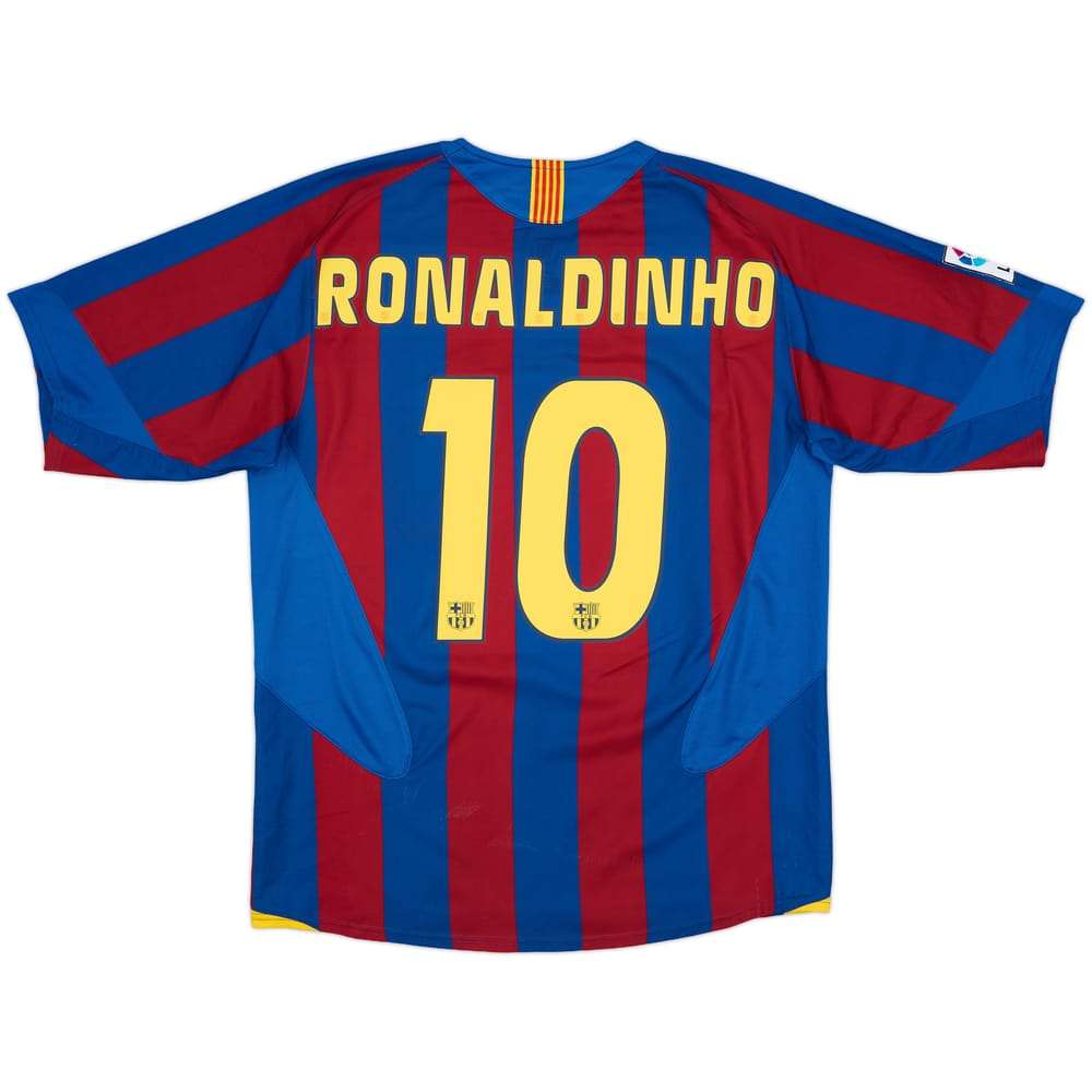 2005-06 Barcelona Home Shirt Ronaldinho #10 - 8/10 - (M)