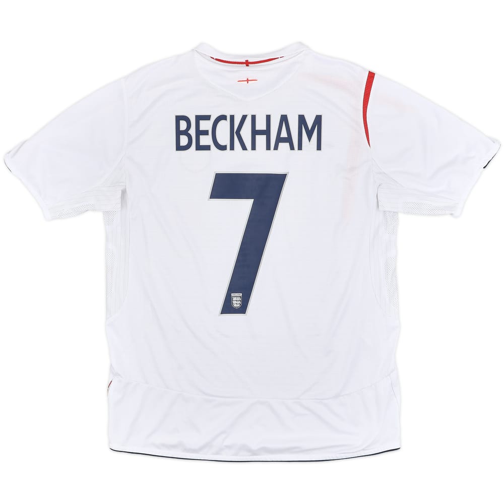 2005-07 England Home Shirt Beckham #7 - 6/10 - (L)