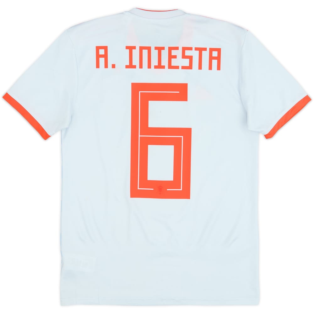 2018-19 Spain Away Shirt A.Iniesta #6 - 6/10 - (XS)