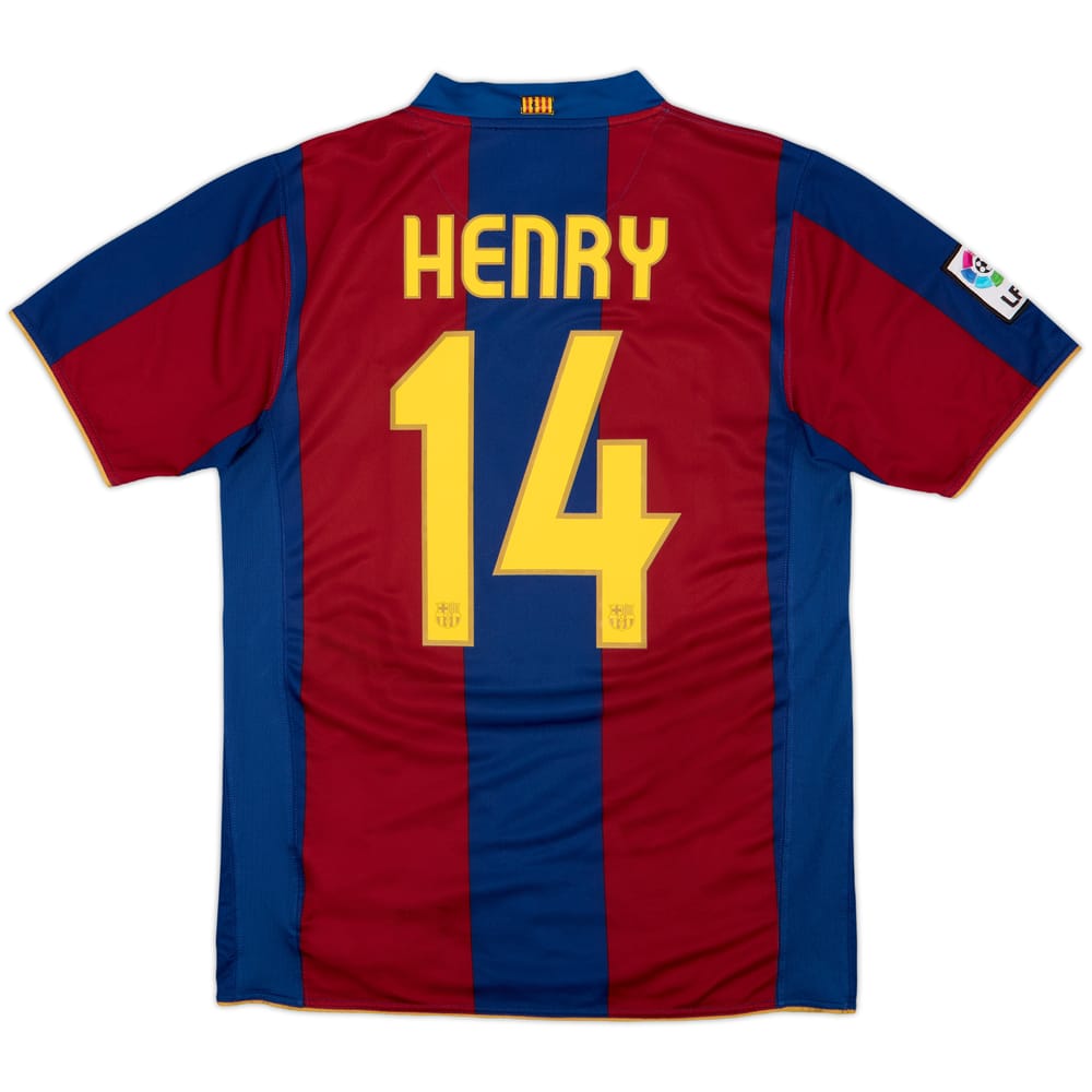 2007-08 Barcelona Home Shirt Henry #14 - 6/10 - (M)
