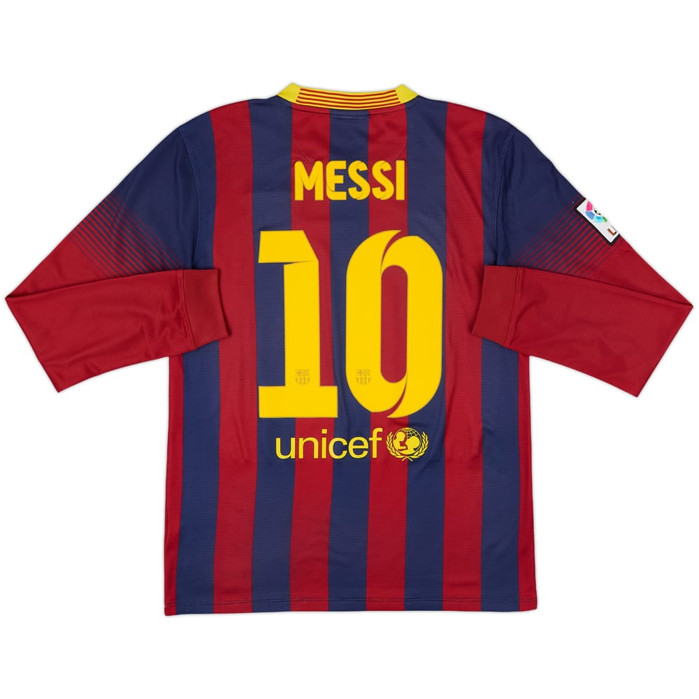 2013-14 Barcelona Home L/S Shirt Messi #10 - 6/10 - (S)