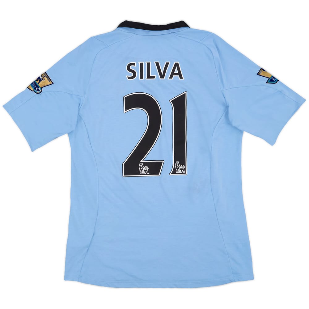 2012-13 Manchester City Home Shirt Silva #21 - 7/10 - (M)