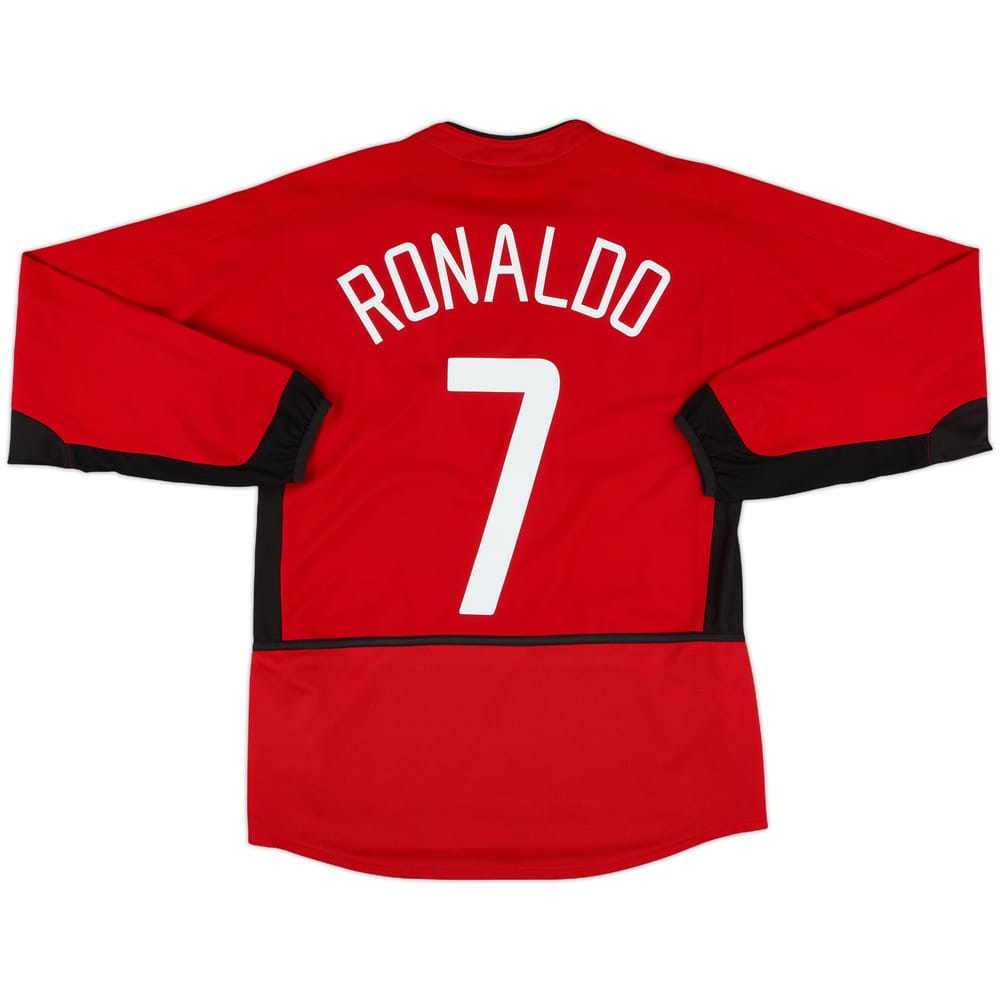 2002-04 Manchester United Home L/S Shirt Ronaldo #7 - 9/10 - (S)