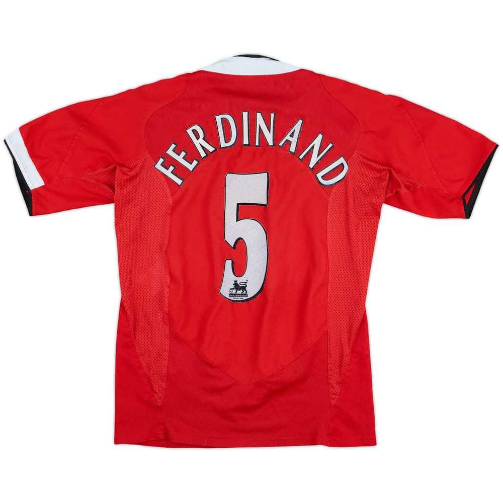 2004-06 Manchester United Home Shirt Ferdinand #5 - 7/10 - (L.Boys)
