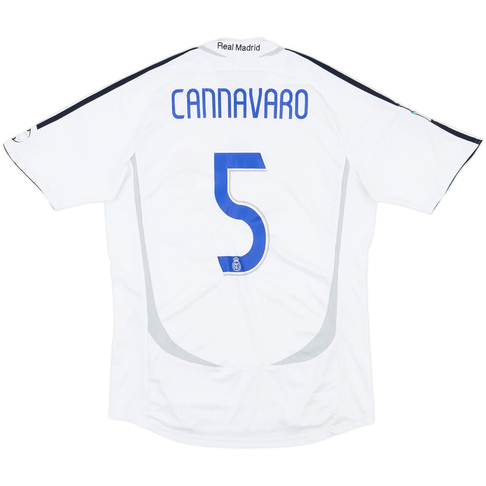 2006-07 Real Madrid Home Shirt Cannavaro #5 - 8/10 - (M)