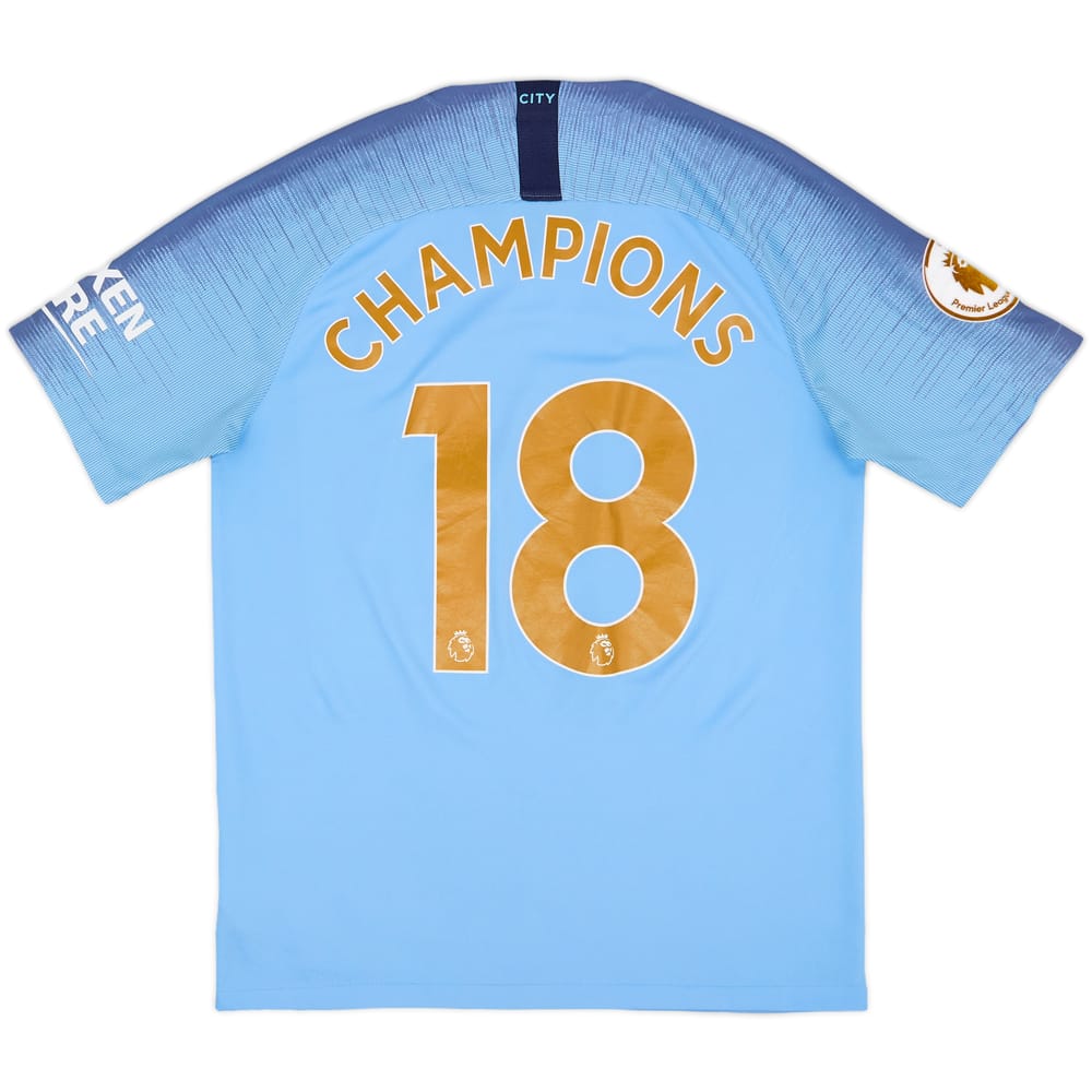 2018-19 Manchester City Home Shirt Champions #18 - 8/10 - (M)