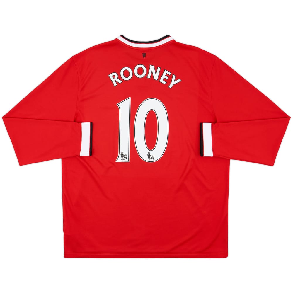 2014-15 Manchester United Home L/S Shirt Rooney #10 - 9/10 - (XL)