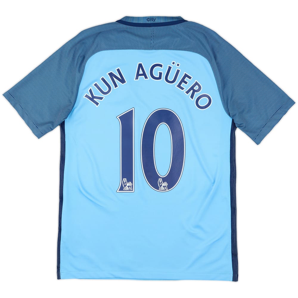 2016-17 Manchester City Home Shirt Kun Aguero #10 - 7/10 - (S)